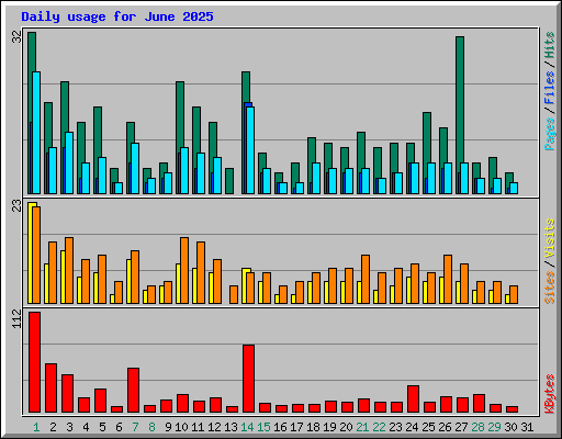 Daily usage for June 2025