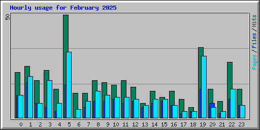Hourly usage for February 2025
