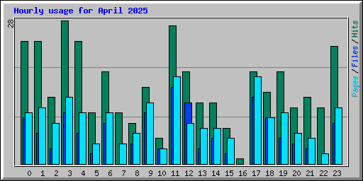 Hourly usage for April 2025