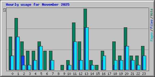 Hourly usage for November 2025